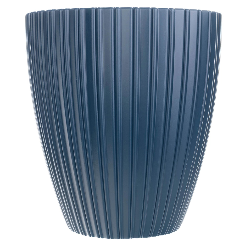 Vaso da fiori KADAX 30 cm, coperchio, inserto, vaso da fiori in plastica blu