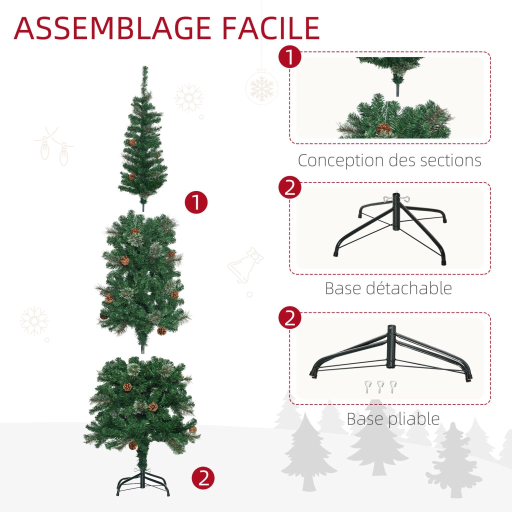 Albero di Natale artificiale ¨C zephmum ¨C 195 cm verde con 556 rami e 27 pigne