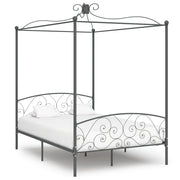 Letto a Baldacchino Grigio in Metallo 120x200 cm cod mxl 61964