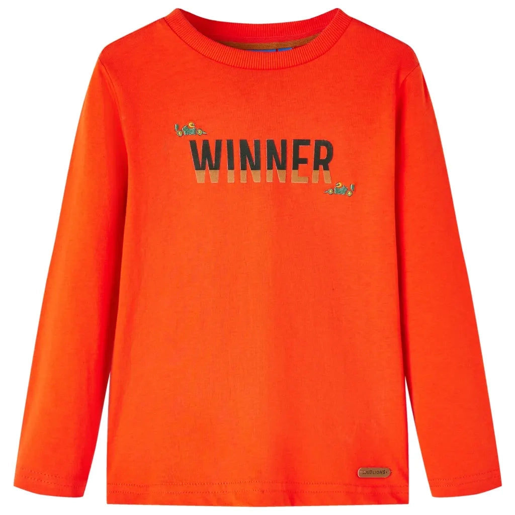 Maglietta Bambino Maniche Lunghe Arancione Brillante 128cod mxl 84086