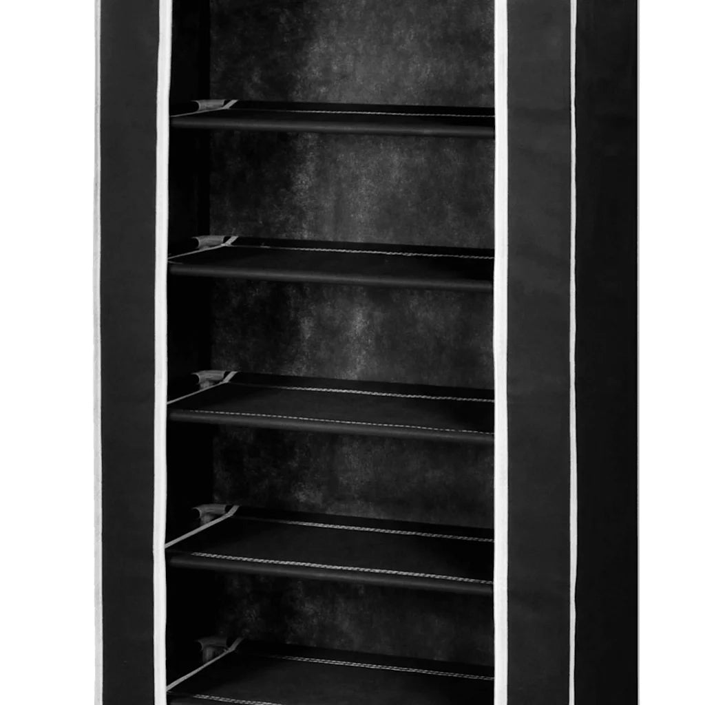 Scarpiera in Tessuto Richiudibile 57 x 29 x 162 cm Nera cod mxl 49391
