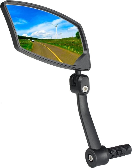 Specchio da sellino per bicicletta a definizione alta con lente di vetro resistente alla trazione convessa per biciclette elettriche specchio posteriore sicuro per la visuale posteriore