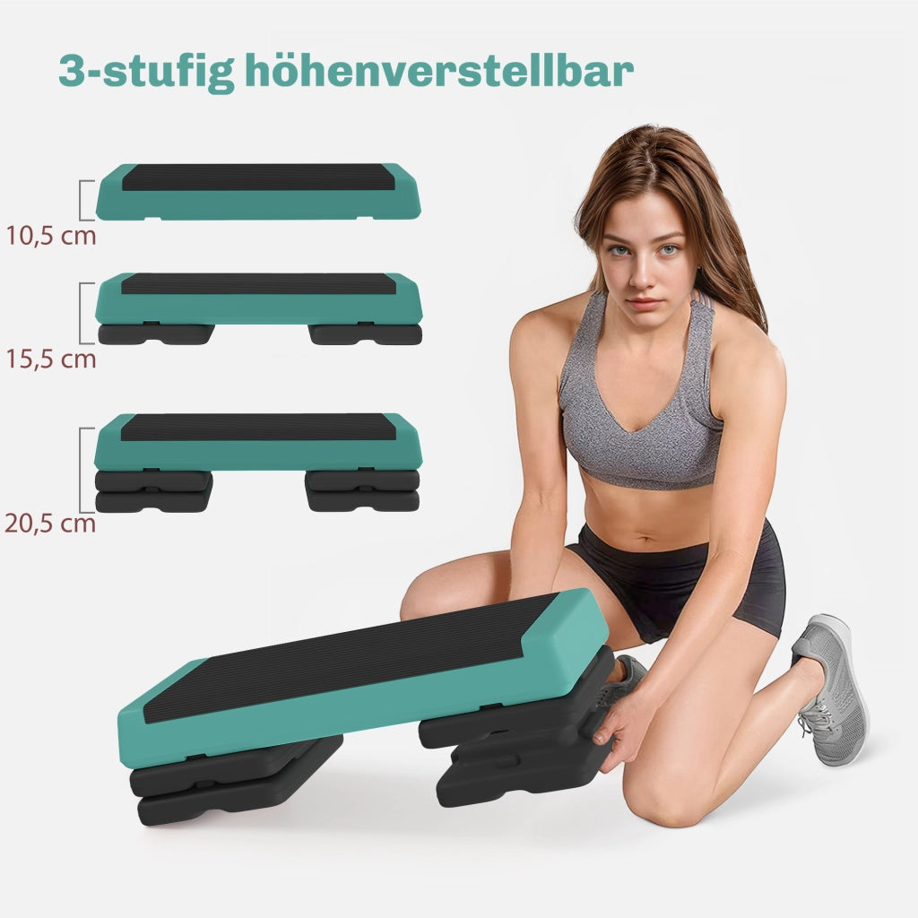 Step Fitness Aerobic Regolabile in Altezza ¨C Zephmum ¨C Verde Antiscivolo 10.5/15.5/20.5 cm