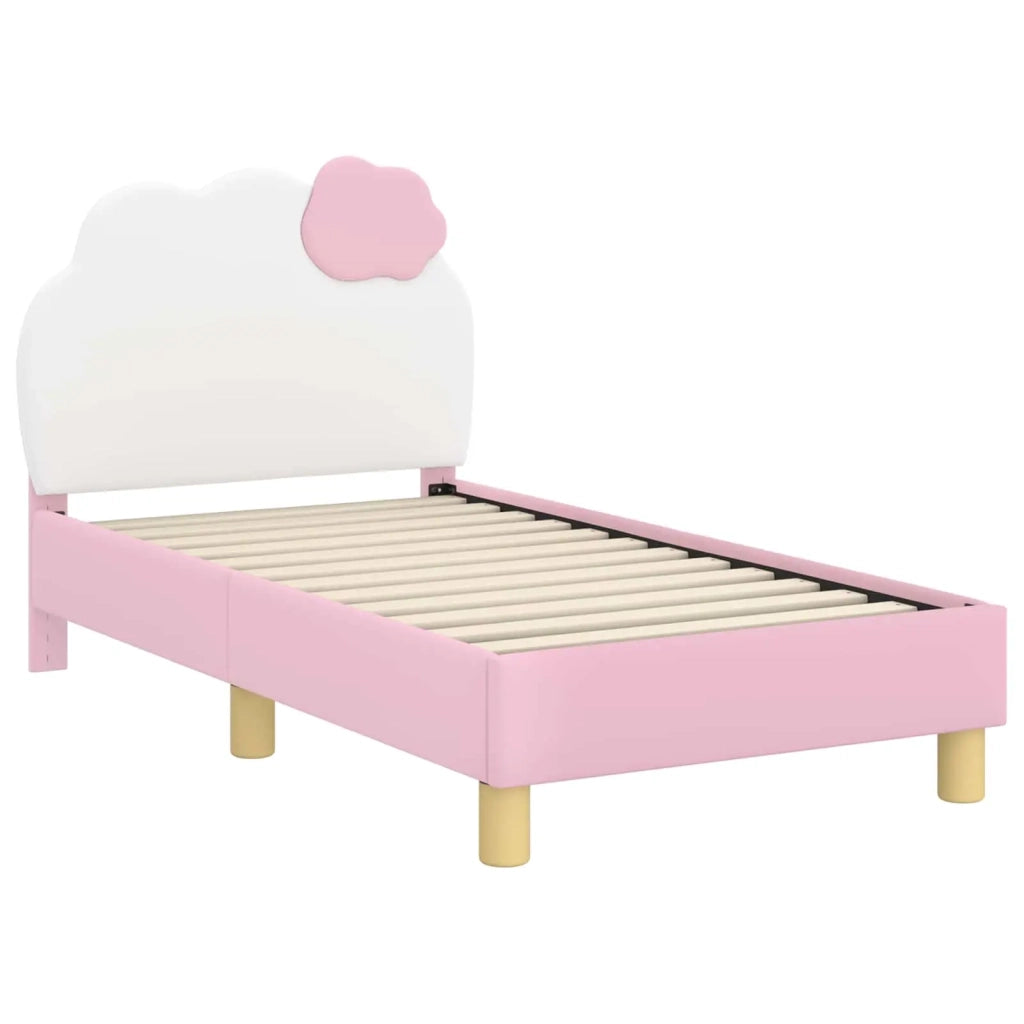 Struttura letto per bambini con testata Rosa 70 x 140 cm PU