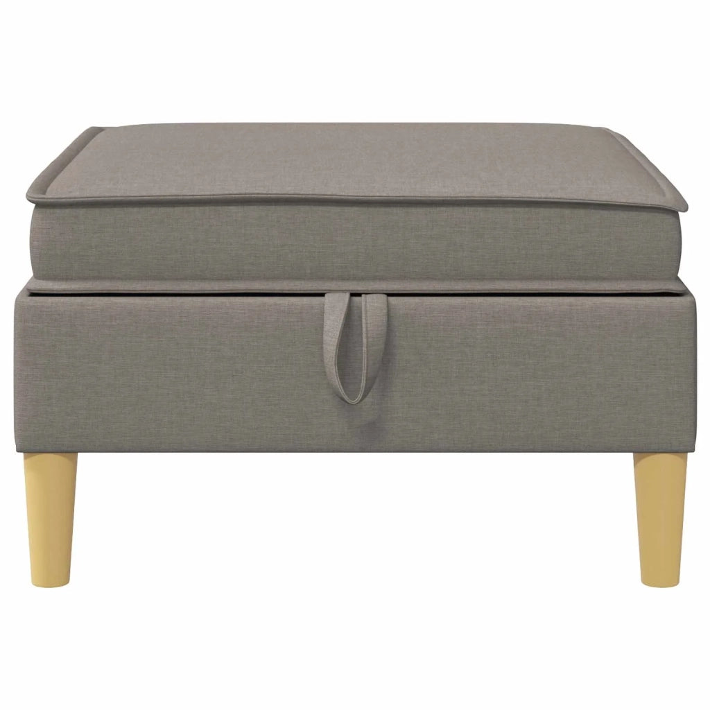 Pouf con Storage Tortora Tessuto