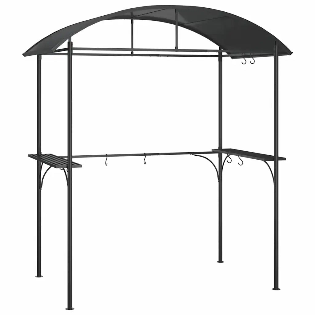 Gazebo Barbecue Ripiani Laterali Antracite 220x115x230 Acciaio 360138