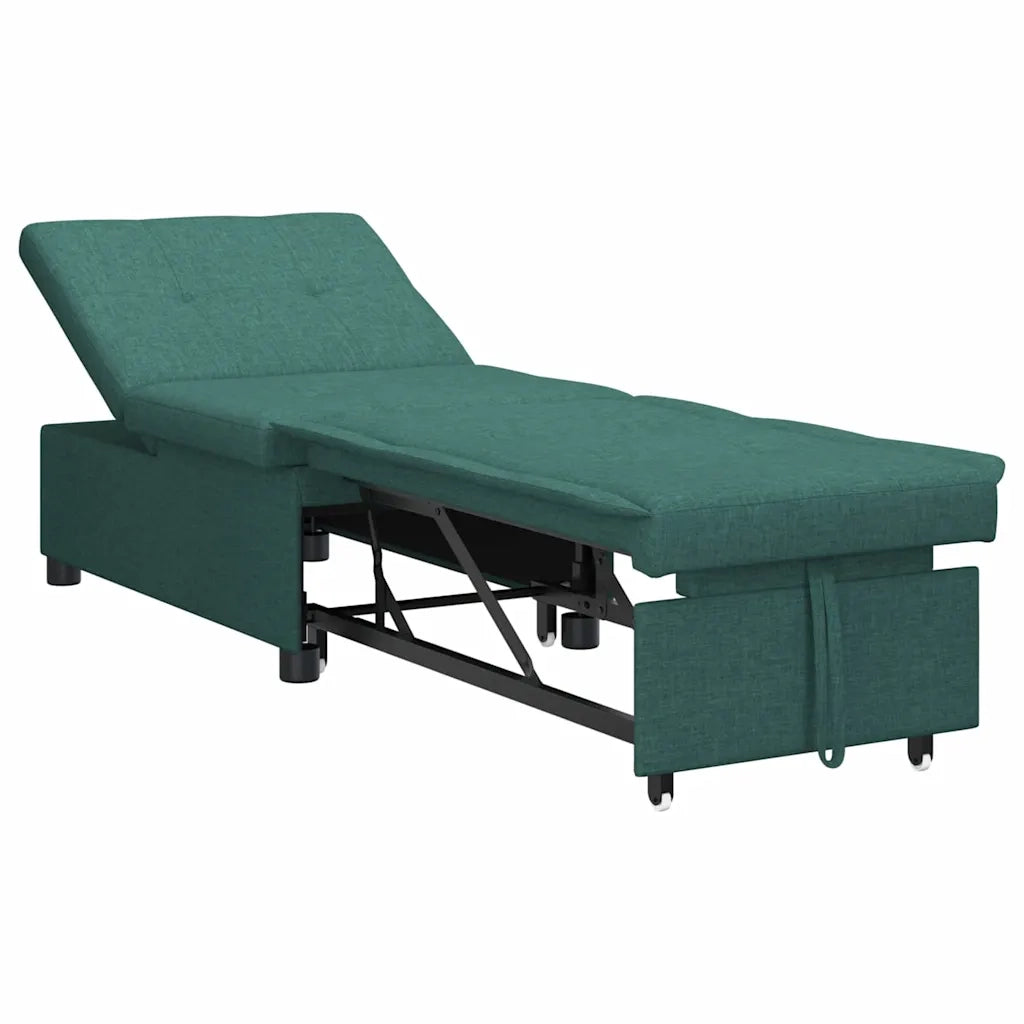 Divano Letto Estraibile Verde Scuro 194 x 50 x 82 cm Tessuto 42008586