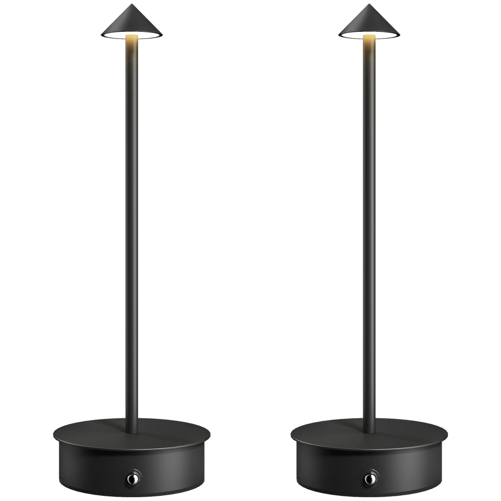 Lampada da Tavolo LED Ricaricabile ¨C zephmum ¨C Nero ?10x30 cm