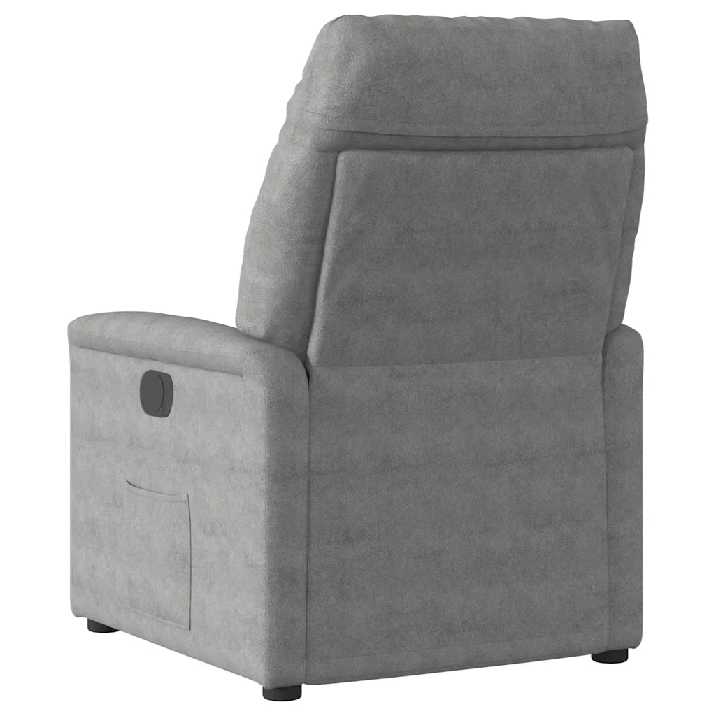 Poltrona Reclinabile Massaggio Grigio Scuro Tessuto Microfibra 4015572
