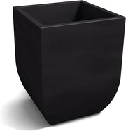 Piantina quadrata per uso interno ed esterno - Modello Salentino 30 - Polietilene liscio grafite - Dimensioni esterne 29 x 29 cm - Altezza 43,5 cm - Alta qualità - Realizzato in Italia