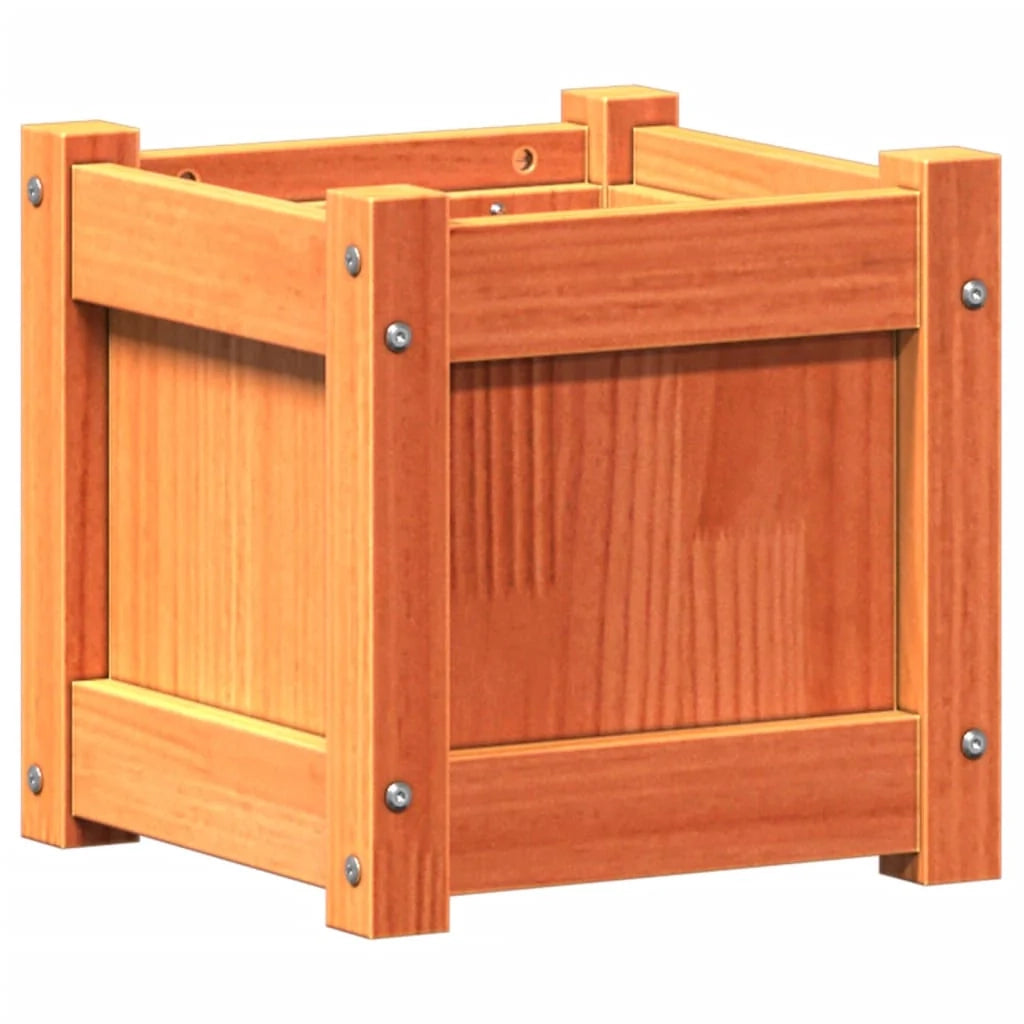 Fioriera aiuola rialzata fioriera aiuola giardino terrazza set da 2 cerata legno massello di pino marrone 02_0039068