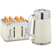 Set Bollitore Elettrico 1,7L e Tostapane 4 Fette ¨C Xylo ¨C 2200W Crema