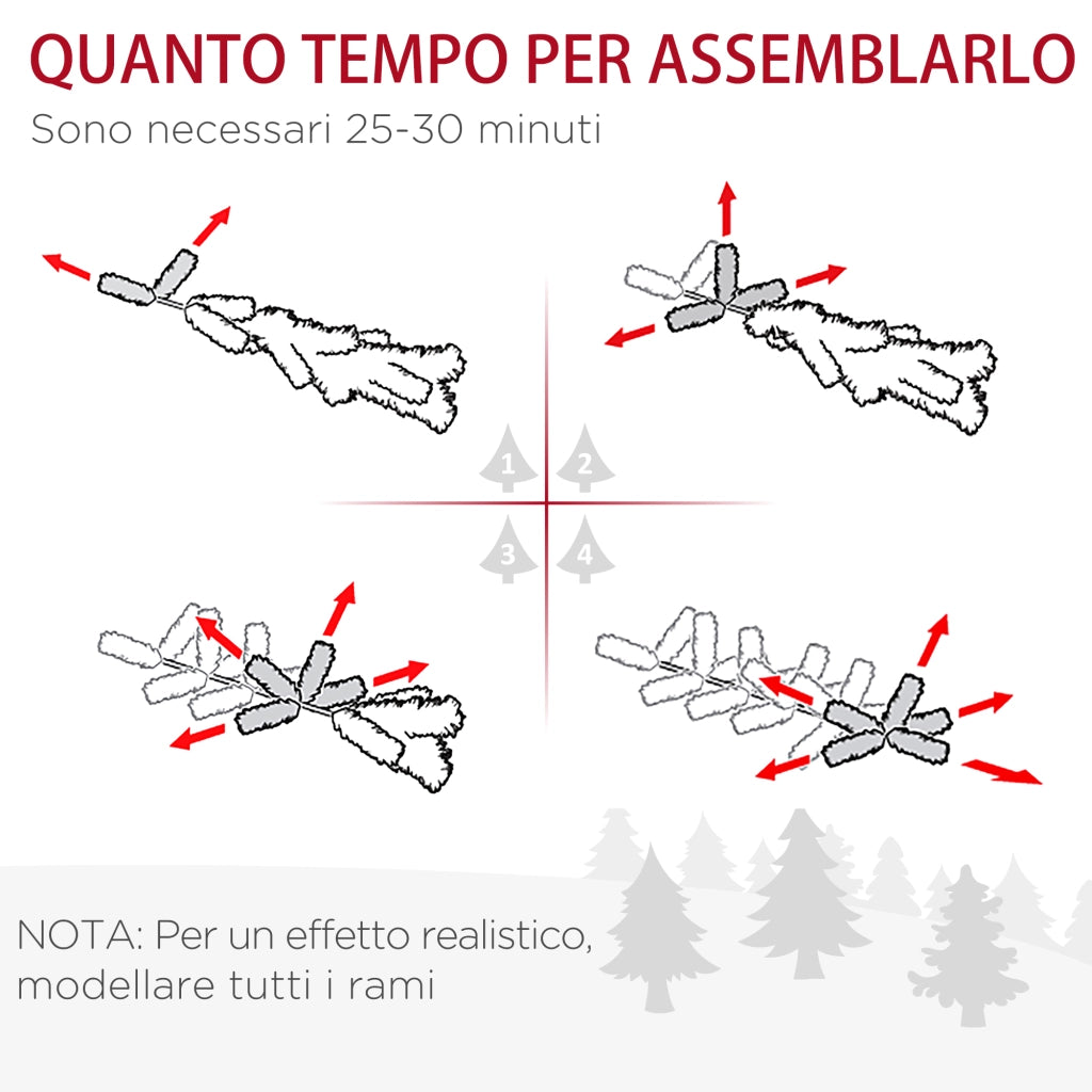 Albero di Natale Slim Innevato Artificiale ¨C zephmum ¨C Verde 190 cm