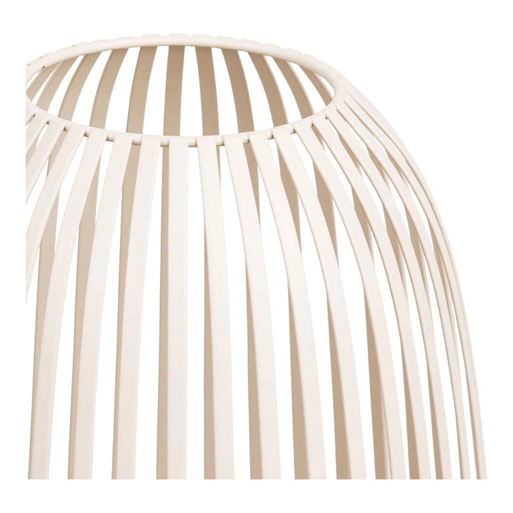 Lanterna Stoense alta in metallo beige a fasce ø24,5x40 cm