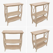 Libreria a giorno 3 ripiani legno grezzo 82x34x91 (3032) - Mobili 2G