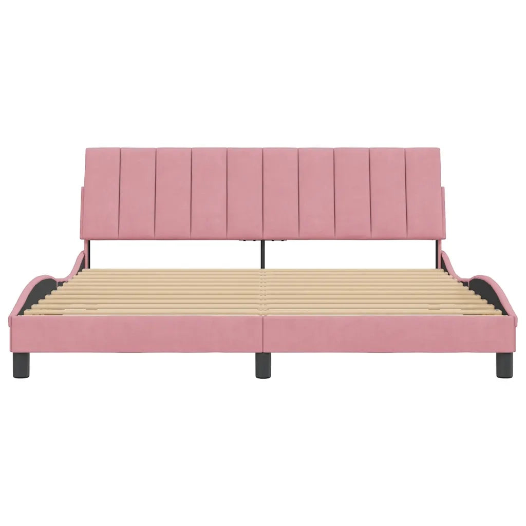 Giroletto senza Materasso Hanko Rosa 180x200 cm in Velluto
