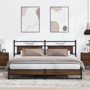 Giroletto senza Materaso in Metallo Rovere Marrone 193x203 cm