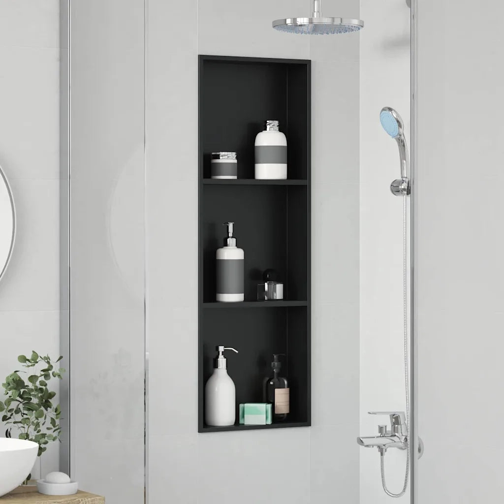 Nicchia per doccia Nero 92 x 32 x 10 cm Acciaio inossidabile CFW5211140