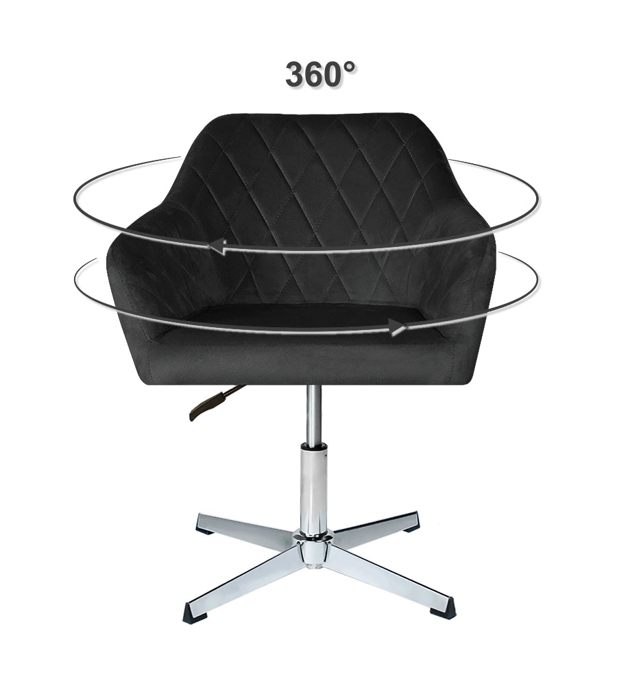 Poltrona ufficio regolabile in altezza in velluto nero - Louise - PL10LOPM