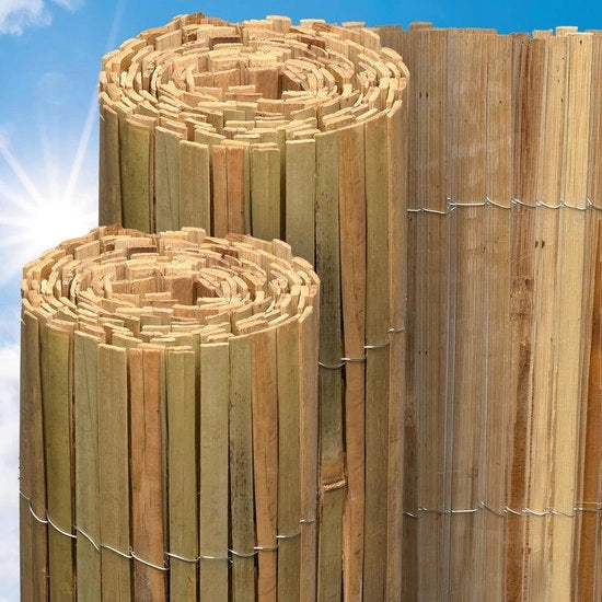 Schermo di Bamboe 140x300 cm - Pannello FSC® di Bamboe Resistente al Tempo come Schermo per Vento per Giardino e Balcone