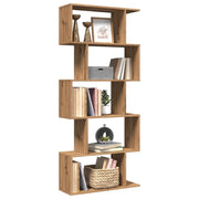 Libreria 5 Ripiani Rovere Artigianale 70x24x161 cm Truciolato 858101
