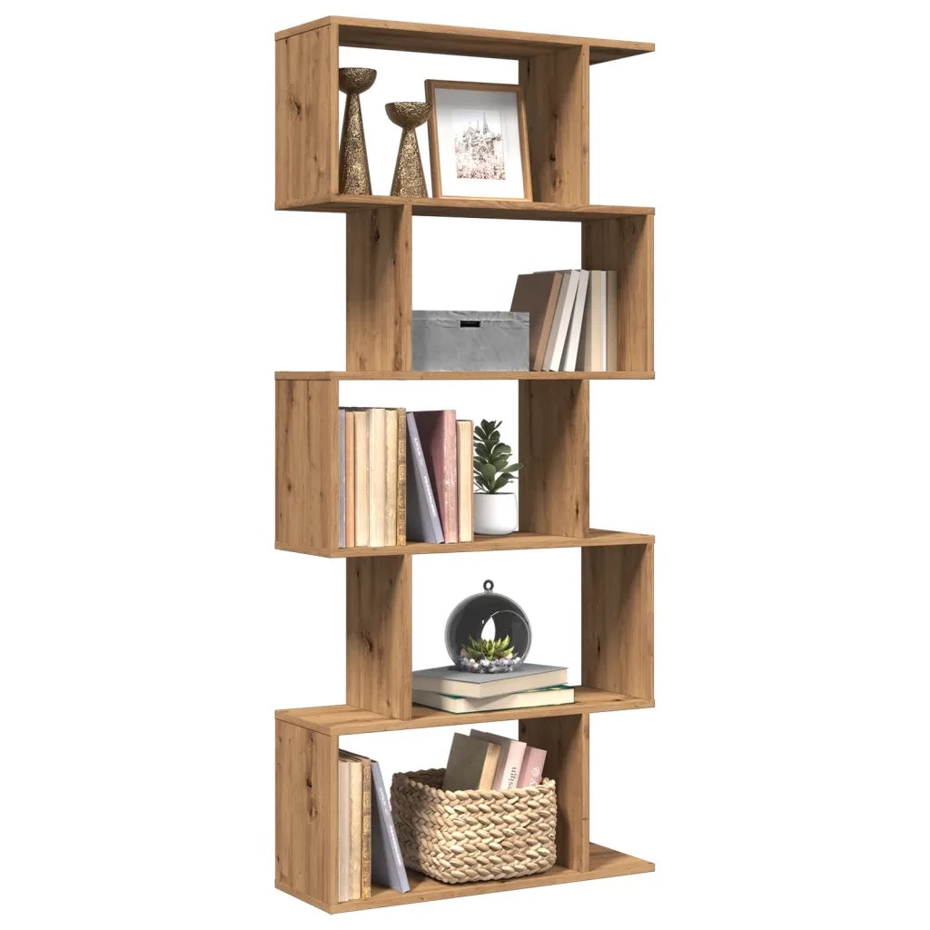 Libreria 5 Ripiani Rovere Artigianale 70x24x161 cm Truciolato 858101
