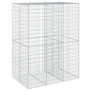 Gabbione recinto a gabbia muro di contenimento con coperchio 150 x 100 x 200 cm ferro zincato argento 02_0040138