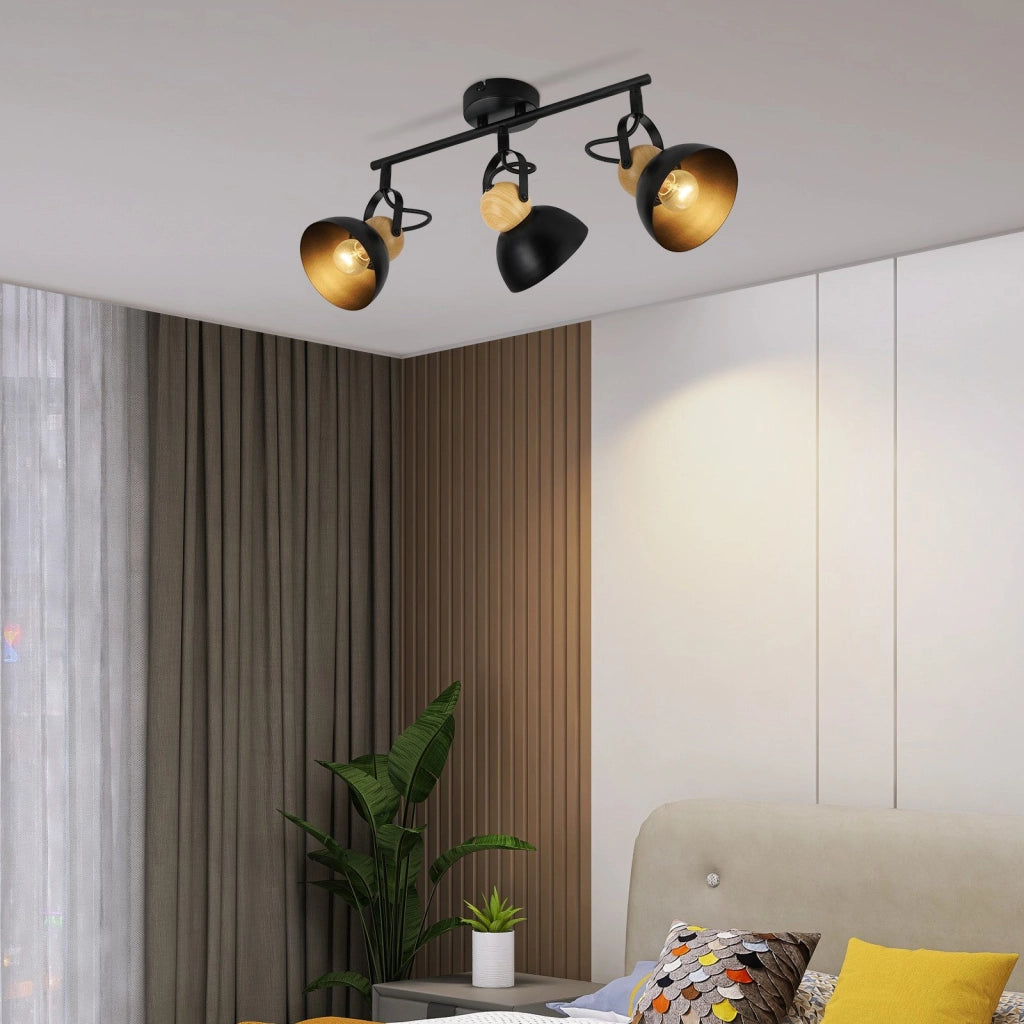 ZMH Faretto da soffitto a 3 luci orientabile a 350° Vintage Plafoniera Soggiorno