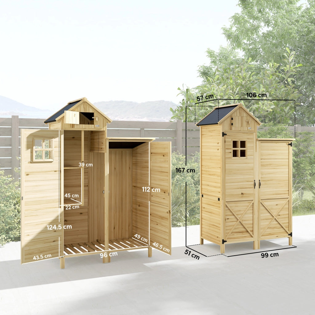 Capanno da Giardino 2 Zone ¨C zephmum ¨C Legno di Abete 106x57x167 cm