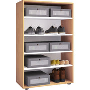 Legno Max Scarpiera H110 L70 P37 cm Mobile Porta Scarpe Salvaspazio con Ripiani Regolabili Colore Betulla