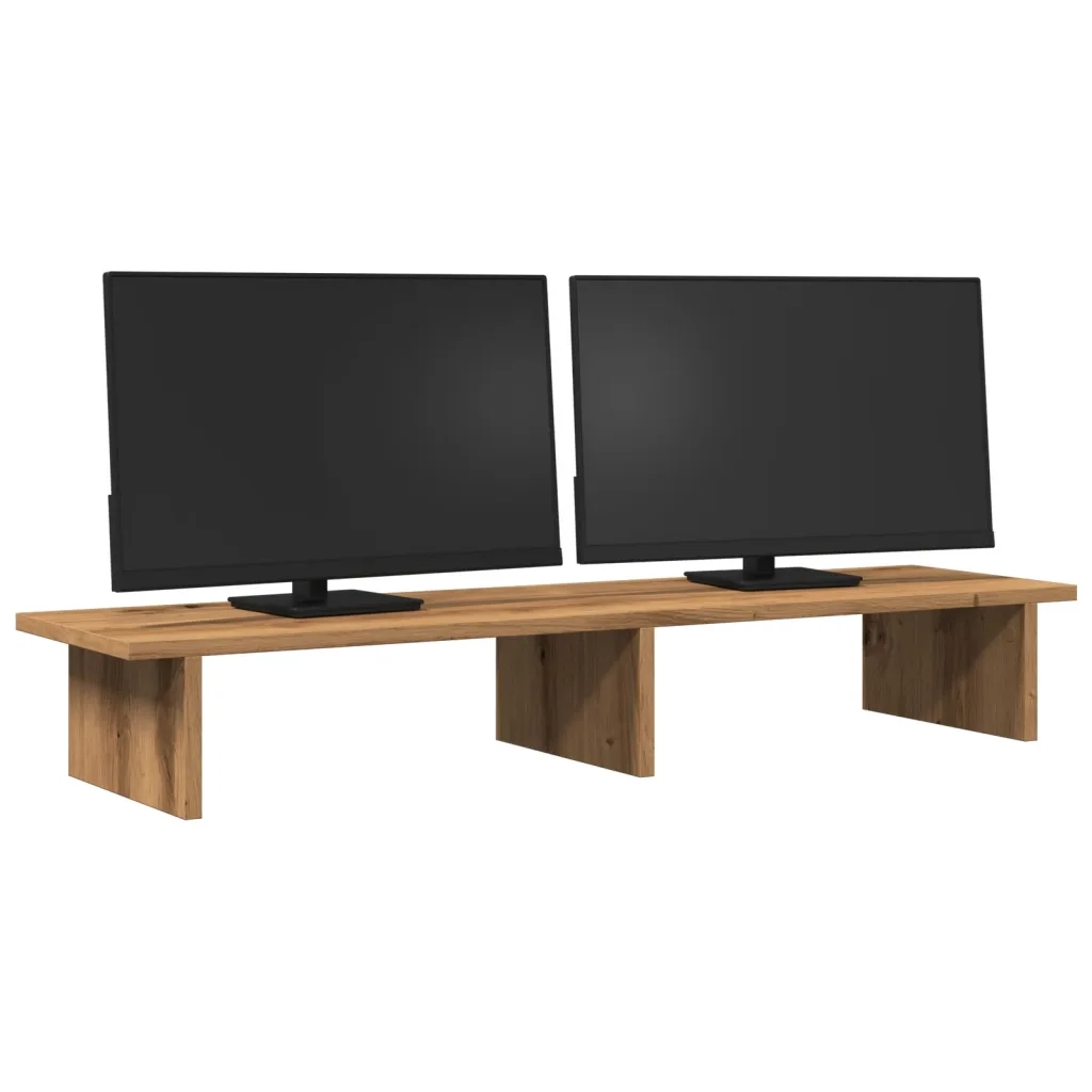 vidaXL Supporto per Monitor Rovere Artigianale 100x27x15 cm Truciolato