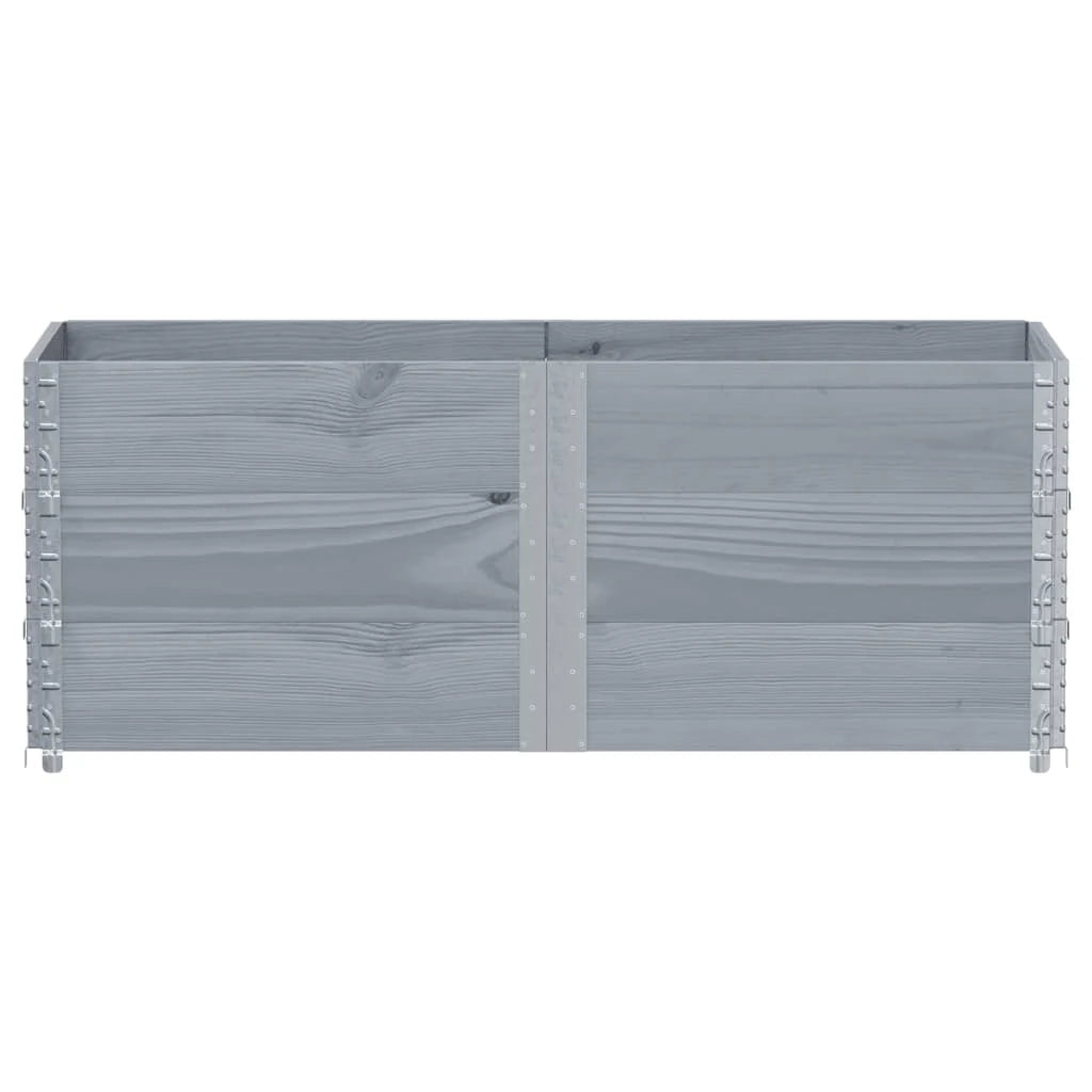 Vassoio per fioriera aiuola rialzata piante fiori terrazza giardino 150 x 50 cm legno massello di pino grigio 02_0037435