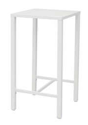 Cheonda - Tavolo Iseo  Alto Contract - Acciaio 60 X 60 Cm - Da Montare - Impilabile Con Gommini Distanziatori - Gambe 4,5 Cm X 4,5 Cm X 1,5 Mm Con Piedini Regolabili - Colore: Bianco
