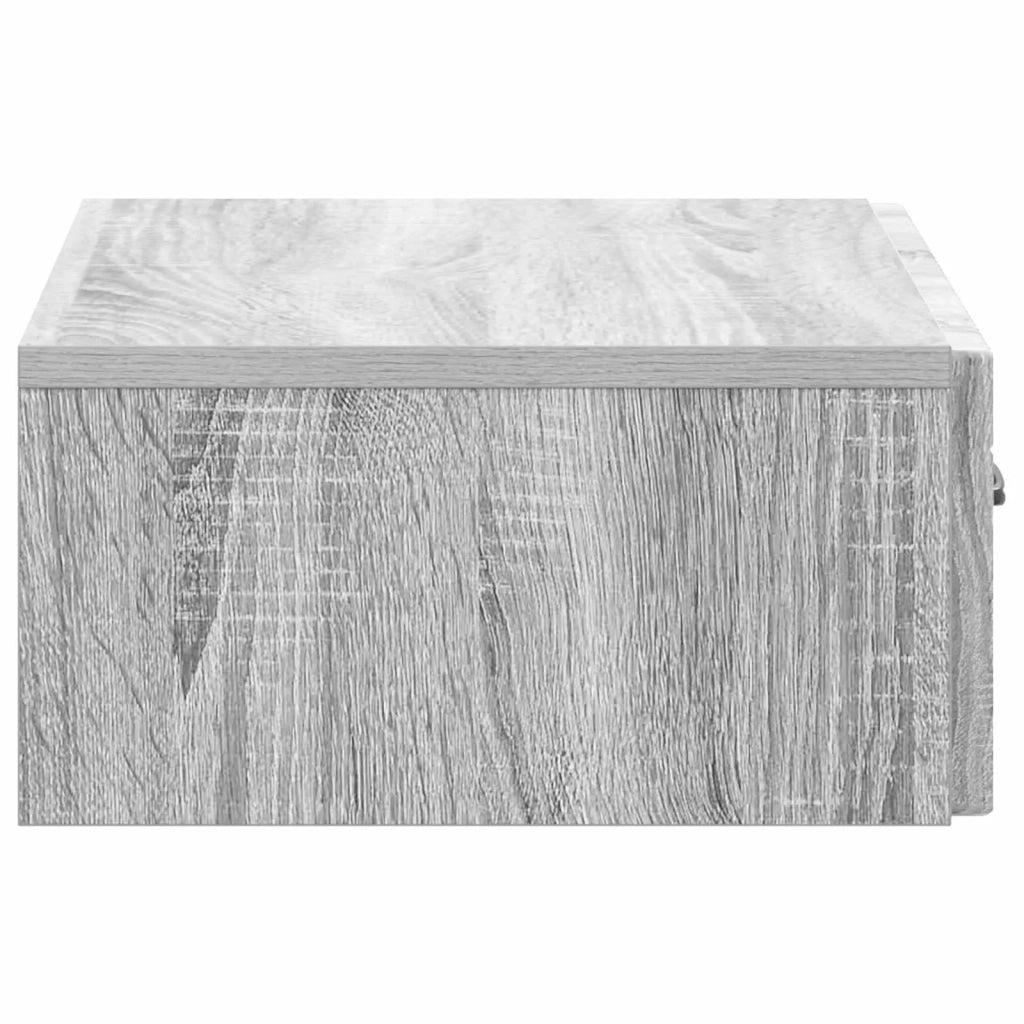 Tavolino da Parete Laterale Grigio Sonoma 59 x 34,5 x 17 cm
