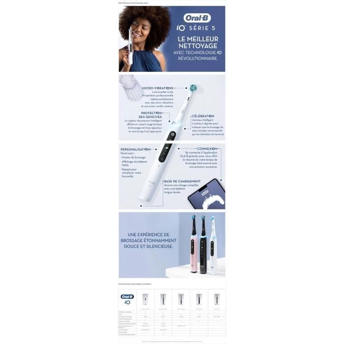 Spazzolini da denti - ORAL-B - iO5n Quite - Bianco + Custodia da viaggio - Elettrici