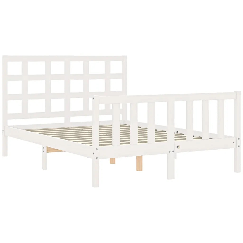 Giroletto senza Materasso-Struttura Letto Bianco 120x200 cm Legno Massello Pino 702176