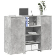 vidaXL Banco Reception Grigio Cemento 135x50x103,5cm Legno Multistrato