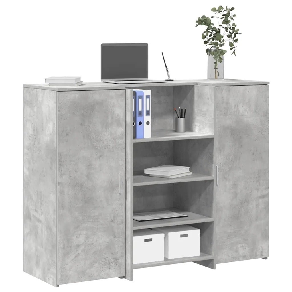 vidaXL Banco Reception Grigio Cemento 135x50x103,5cm Legno Multistrato