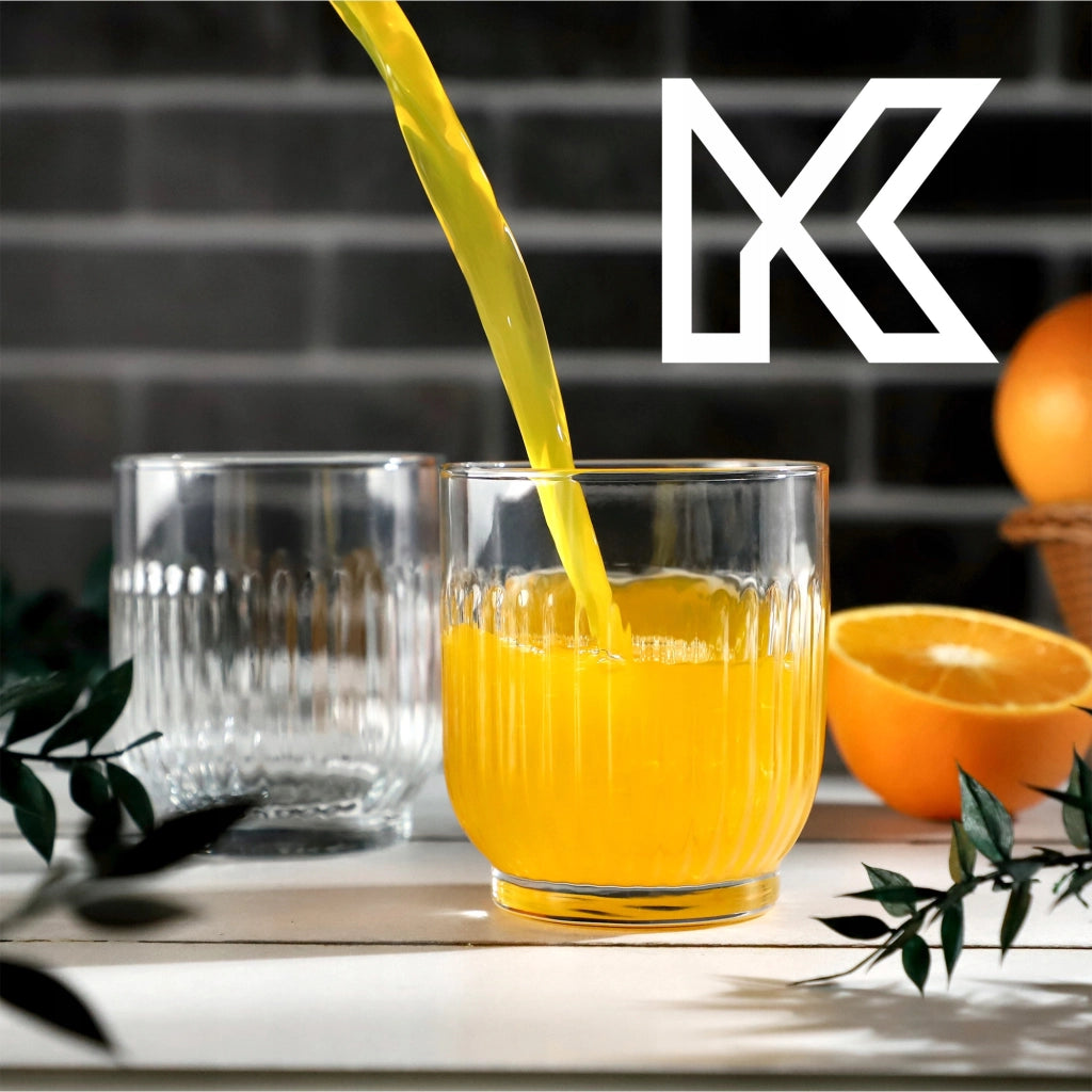 Bicchieri KADAX per bevande, whisky, succhi di frutta, set da 6 bicchieri, 330 ml