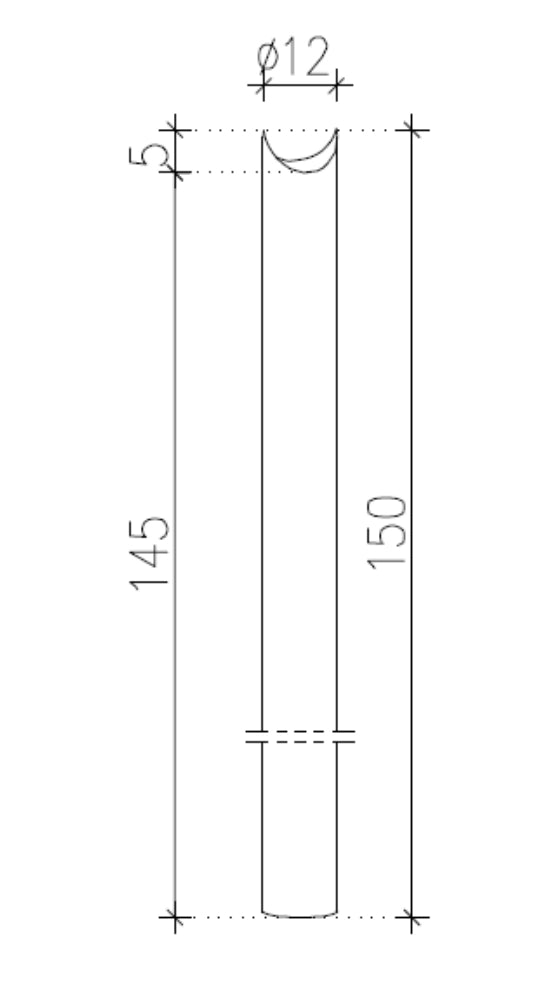 Pali impregnati diam. 12 lungh. cm 150 1 inc. pz 10