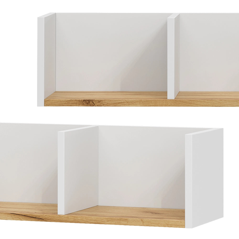 Vicco Libreria da parete Rovere bianco/dorato 90 x 20 cm