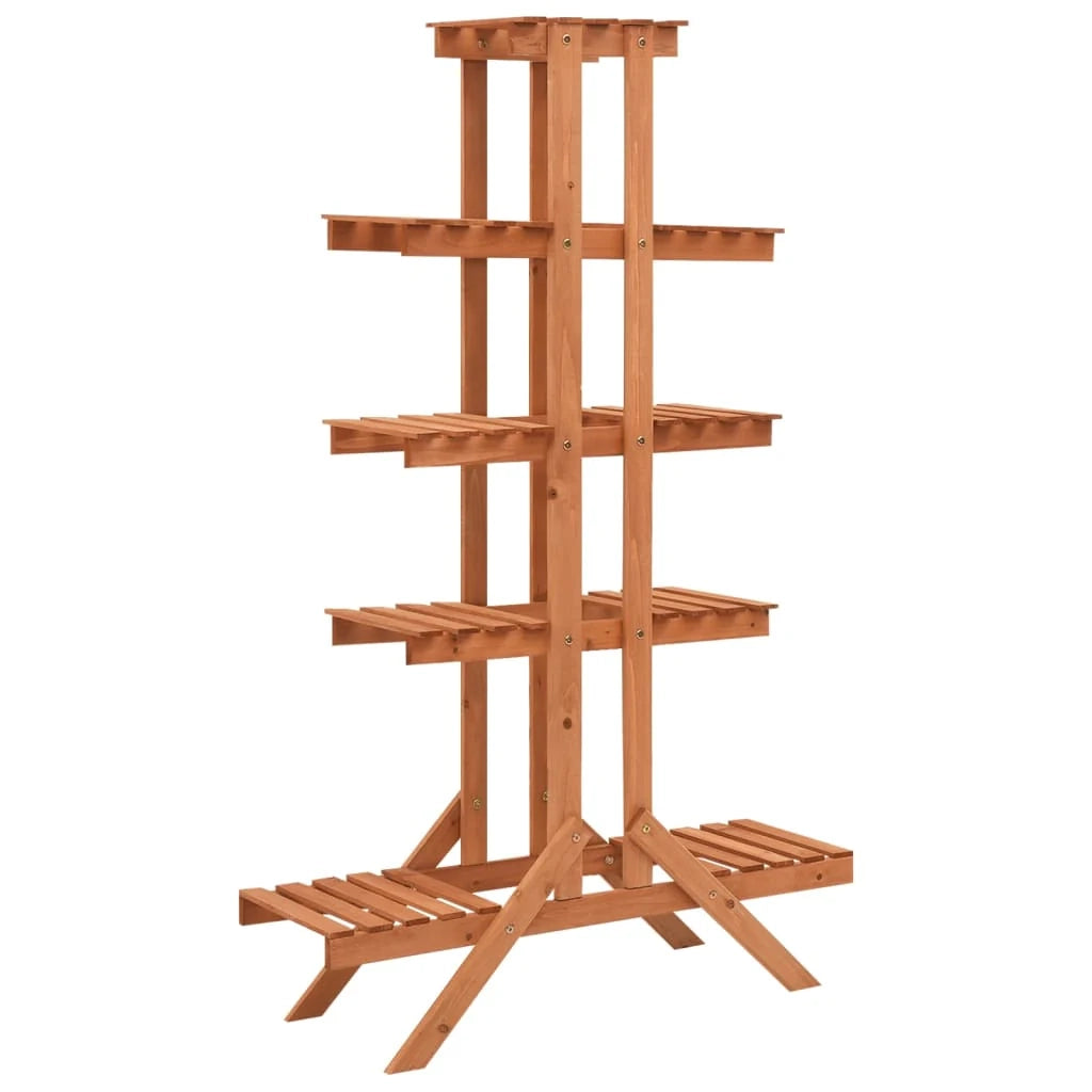 Portavasi mobiletto portafiori 83 x 25 x 132 cm legno massello di abete arancione 02_0045166