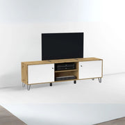 Mobile porta Tv 2 ante e vano a giorno Bollo2 183,4x40x55,5H colore rovere bianco