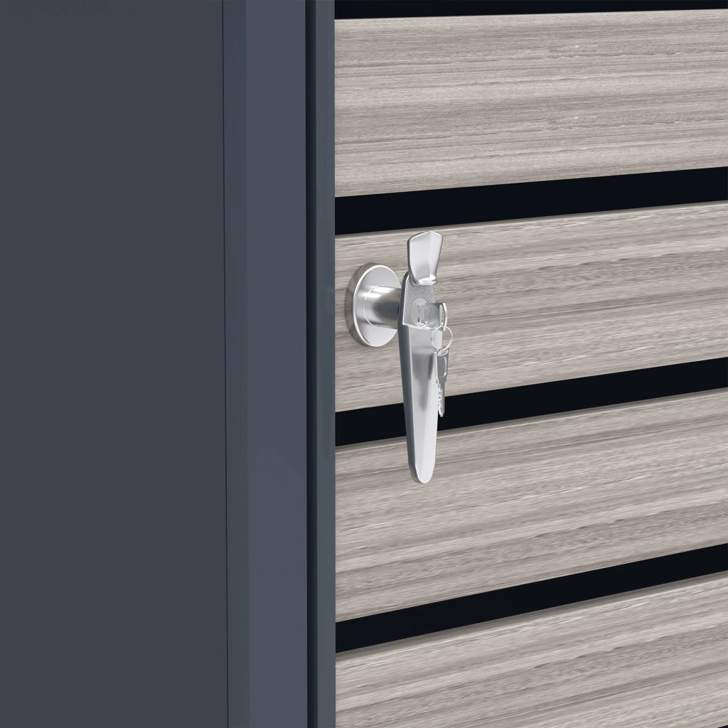 Copribidone Singolo 240 L Acciaio Zincato Antracite Effetto Legno Grigio