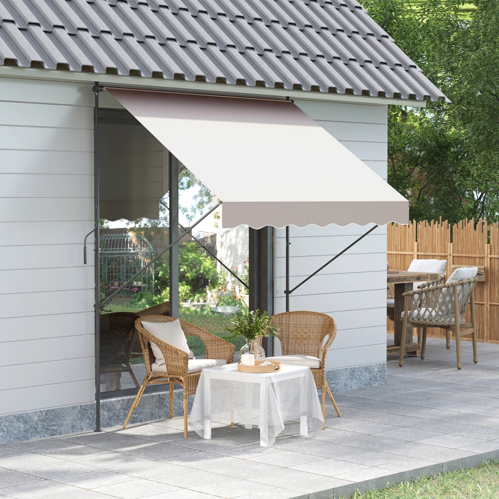 Toldo Manuale Retrattile per Balcone e Terrazza ¨C zephmum ¨C Crema 200x175x210-310 cm