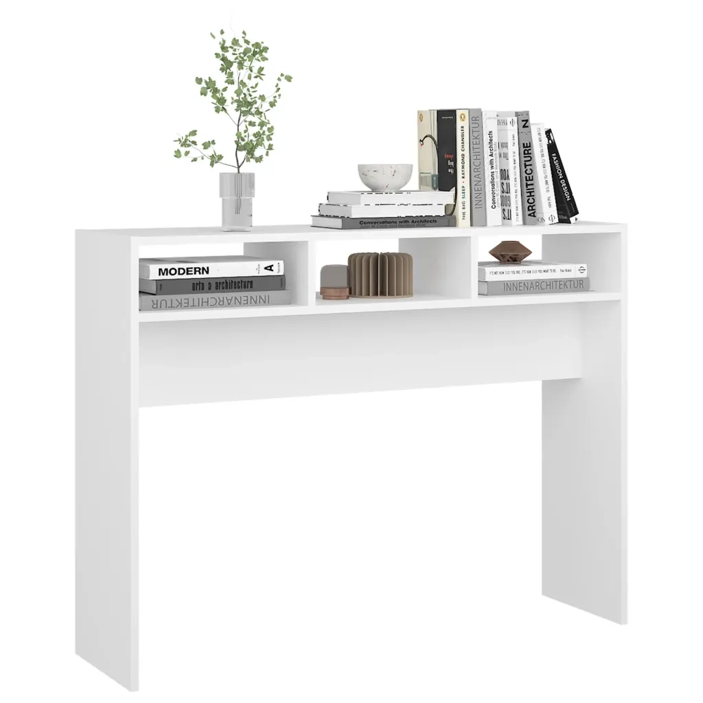 Tavolino Consolle | Tavolo d'Ingresso Bianco 105x30x80 cm in Legno Multistrato