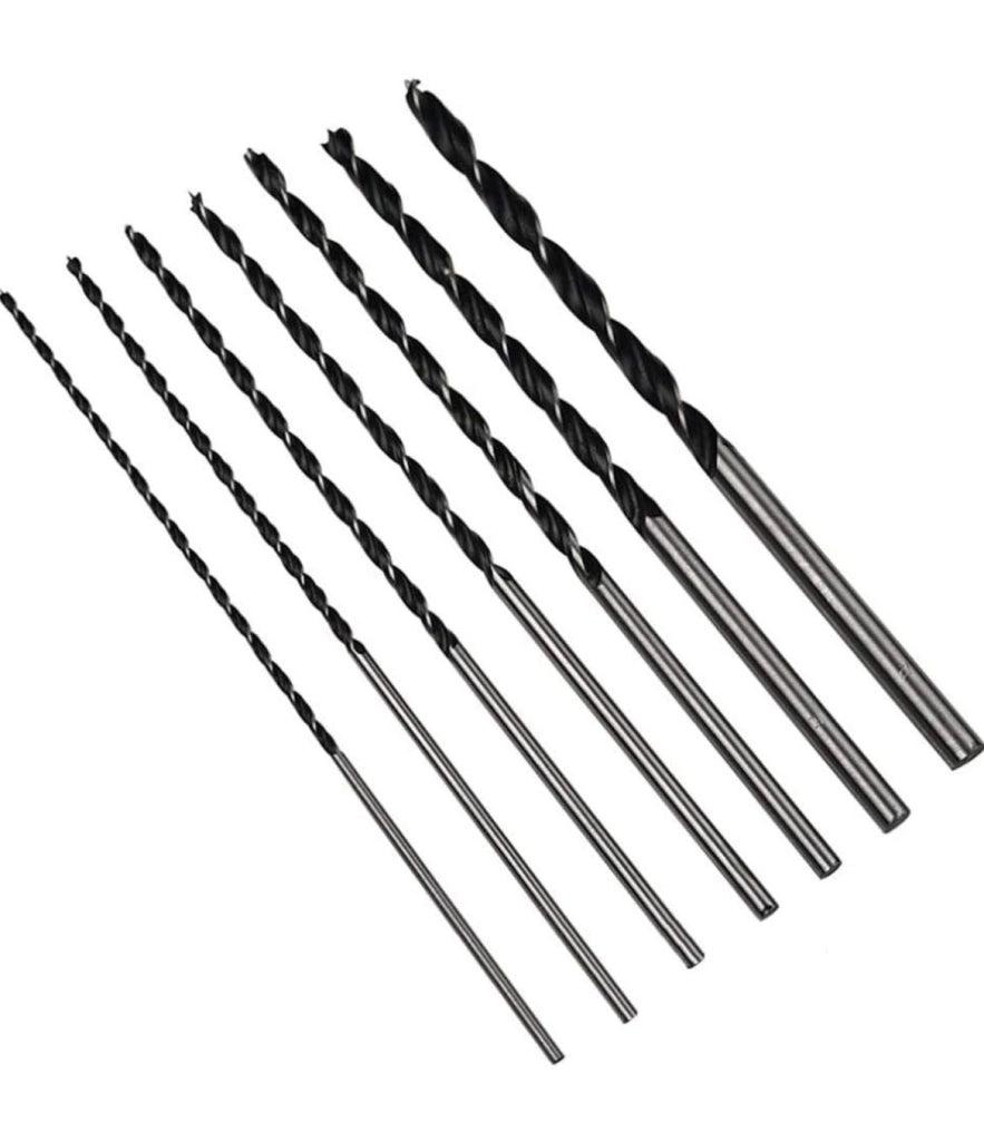 SERIE 7 PUNTE TRAPANO PER LEGNO LUNGHE 300 mm Ø 4, 5, 6, 7, 8, 10 e 12 mm