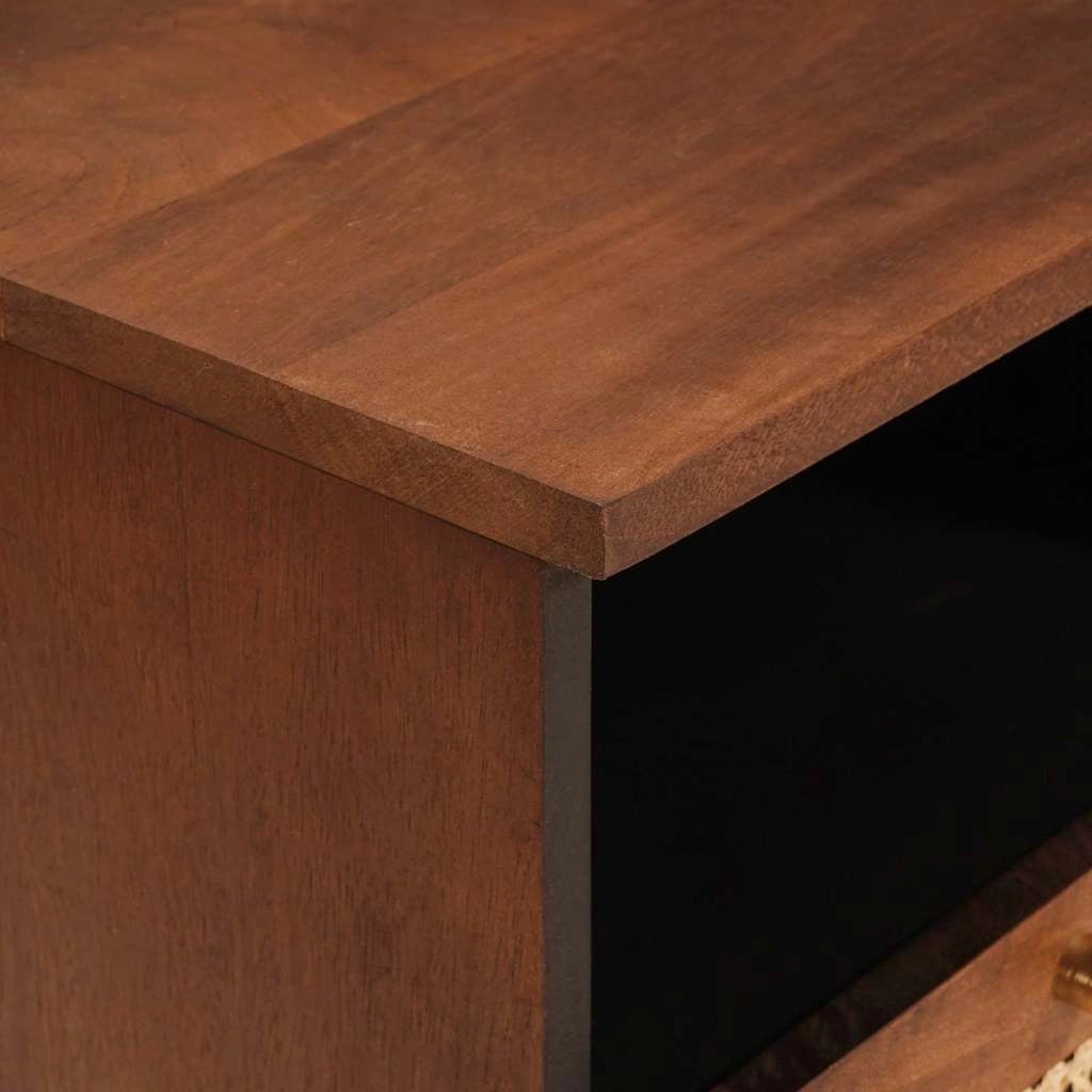 Mobile porta TV rettangolare moderno con spazio contenitore 70 x 33,5 x 46 cm in legno di mango marrone 02_0057899