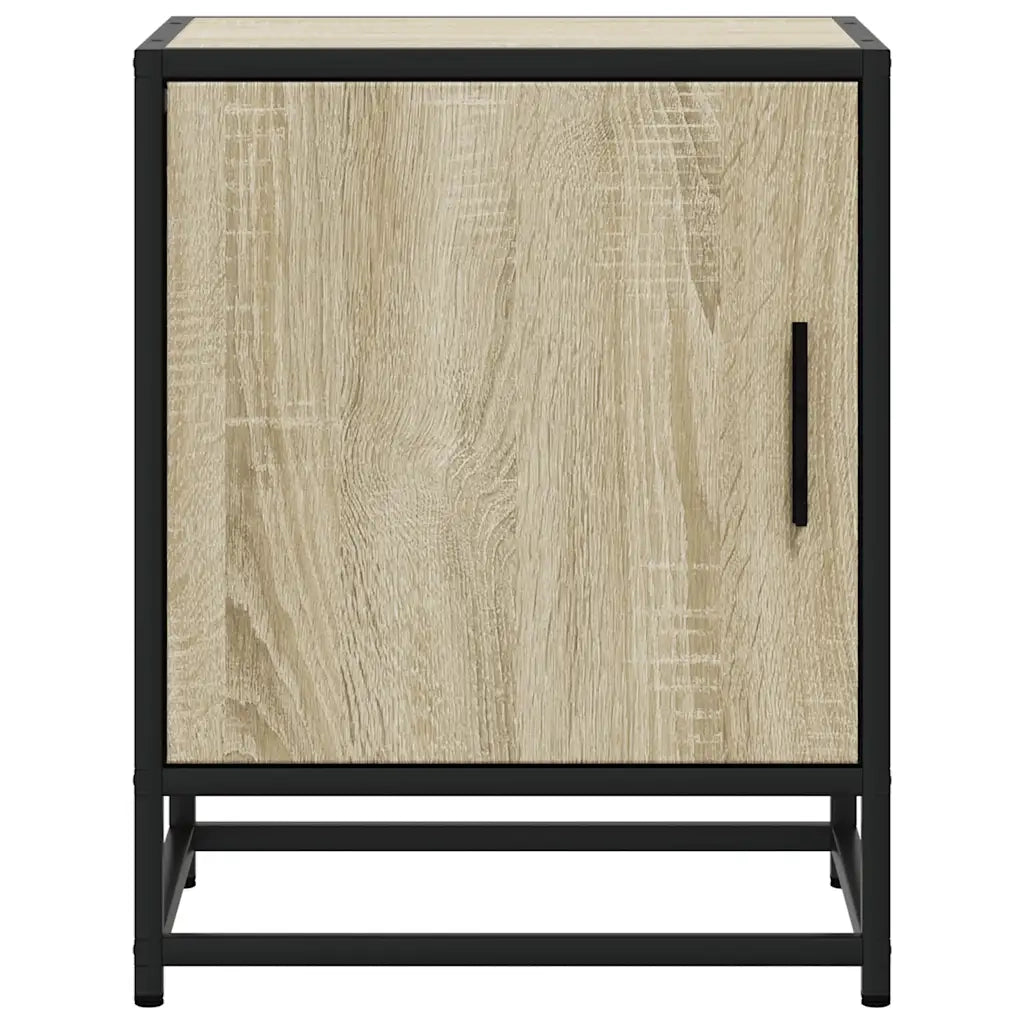 Comodini 2pz Rovere Sonoma 40x31x50cm Legno Multistrato Metallo