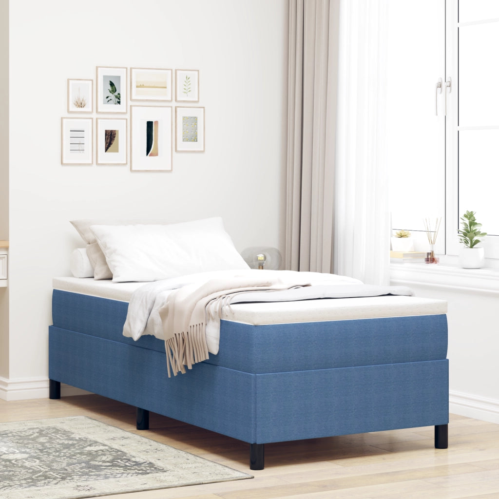 Struttura letto Blu 100x200 cm Tessuto a coste